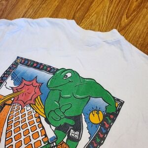 Vintage 90s Bull Frog Sunblock Shirt Men XL White Amphibian Assault Volleyball